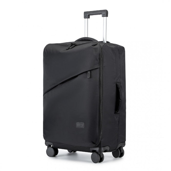 KSK2491 - Kono 24 Inch Lightweight Durable Soft Shell Suitcase with TSA Lock and Separate Wet/Dry Compartment - Black