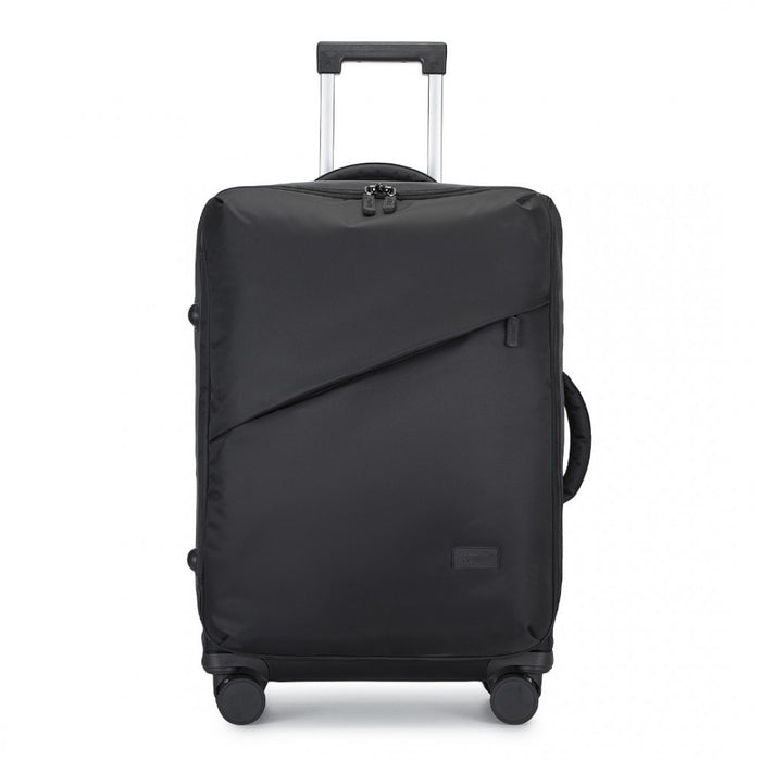 KSK2491 - Kono 24 Inch Lightweight Durable Soft Shell Suitcase with TSA Lock and Separate Wet/Dry Compartment - Black