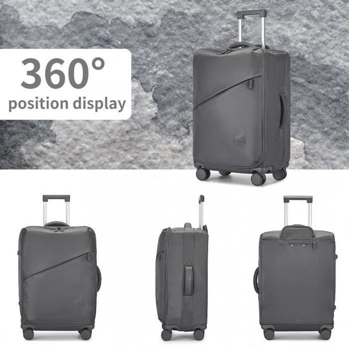 KSK2491 - Kono 28 Inch Lightweight Durable Soft Shell Suitcase with TSA Lock and Separate Wet/Dry Compartment - Grey