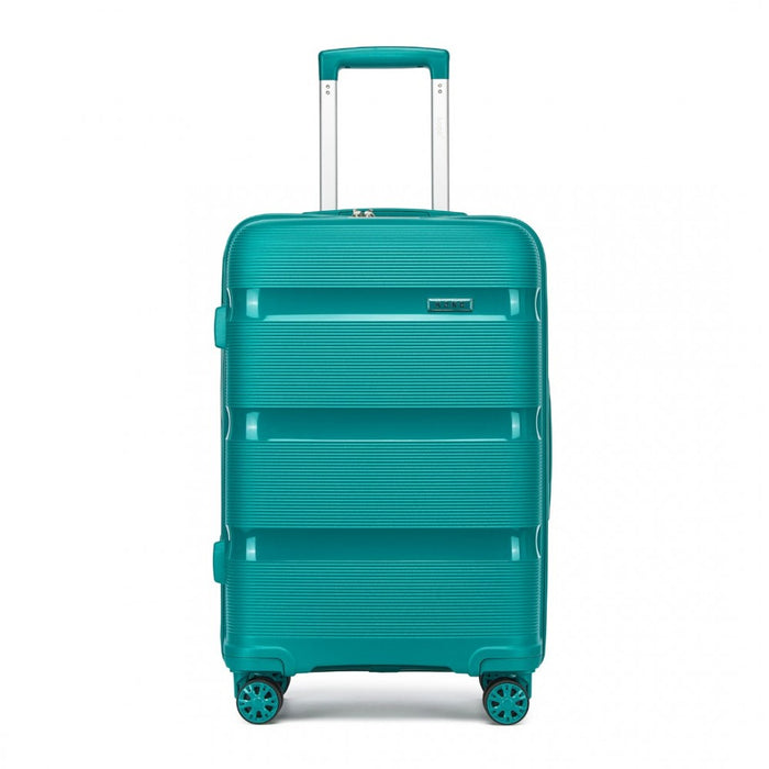 KSK2492 - Kono 24-Inch PP Hardshell Suitcase–Durable Checked Luggage with TSA Lock & 360° Spinner Silent Wheels - Blue and Green