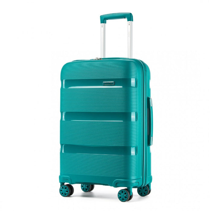 KSK2492 - Kono 24-Inch PP Hardshell Suitcase–Durable Checked Luggage with TSA Lock & 360° Spinner Silent Wheels - Blue and Green