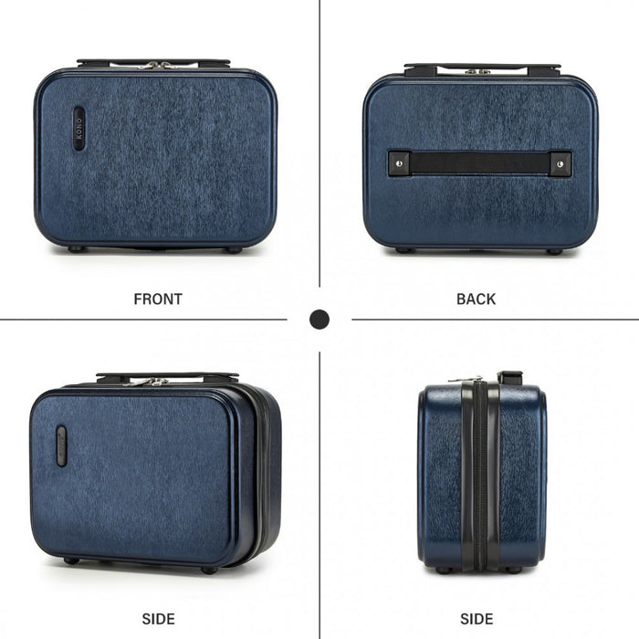 KSK2493 - Kono 12 inch Hard Shell Cosmetic Case – Durable Travel Makeup Organizer with YKK Zipper - Navy