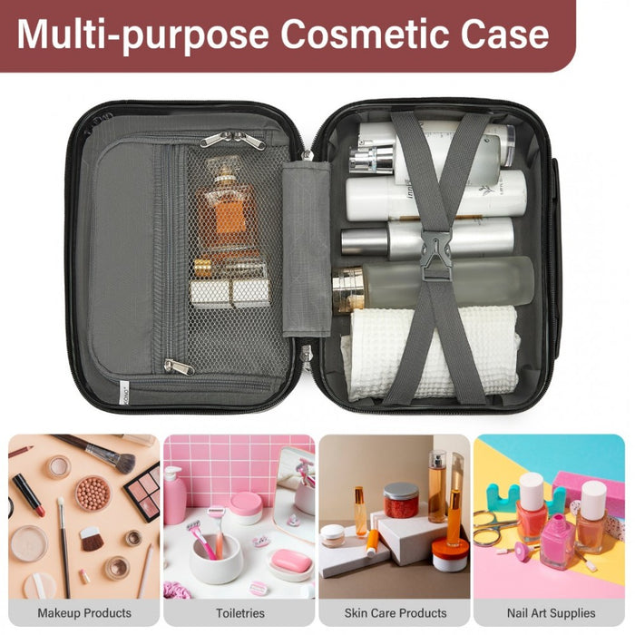 KSK2493 - Kono 12 inch Hard Shell Cosmetic Case – Durable Travel Makeup Organizer with YKK Zipper - Burgundy