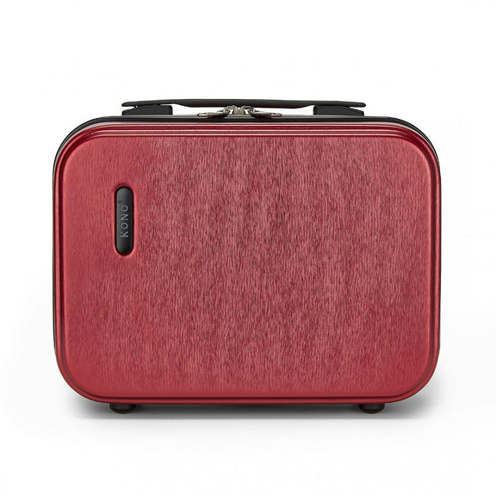 KSK2493 - Kono 12 inch Hard Shell Cosmetic Case – Durable Travel Makeup Organizer with YKK Zipper - Burgundy