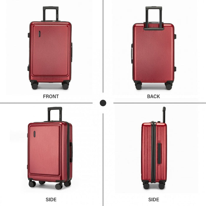 KSK2493 - Kono Durable 28 Inch ABS+PC Hardshell Suitcase with TSA Lock Lightweight Travel Luggage with 360° Spinner Wheels - Burgundy