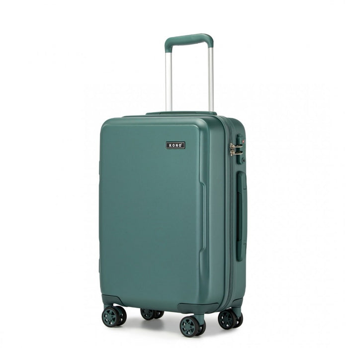 KSK2494 - Kono 20 Inch Cabin Size Minimalist Hard Shell ABS+PC Carry-On Suitcase with TSA Lock 360° Spinner Wheels - Military Green