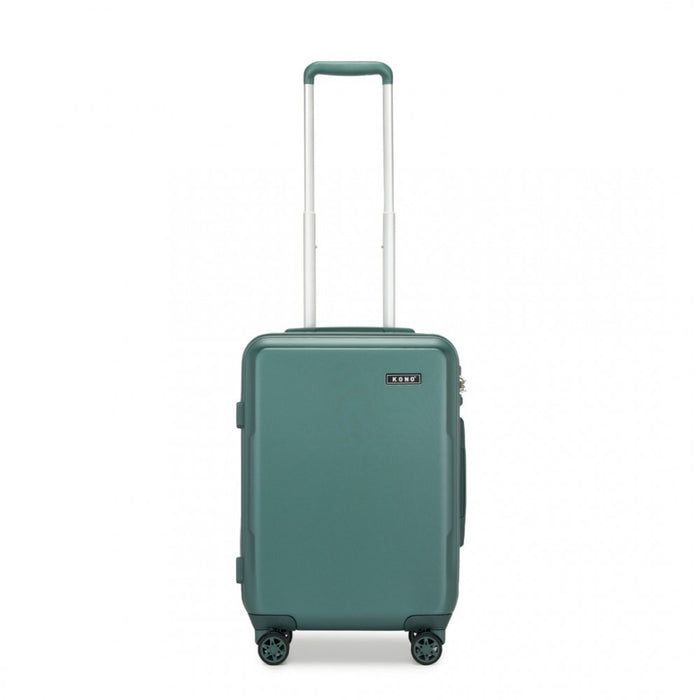 KSK2494 - Kono 20 Inch Cabin Size Minimalist Hard Shell ABS+PC Carry-On Suitcase with TSA Lock 360° Spinner Wheels - Military Green