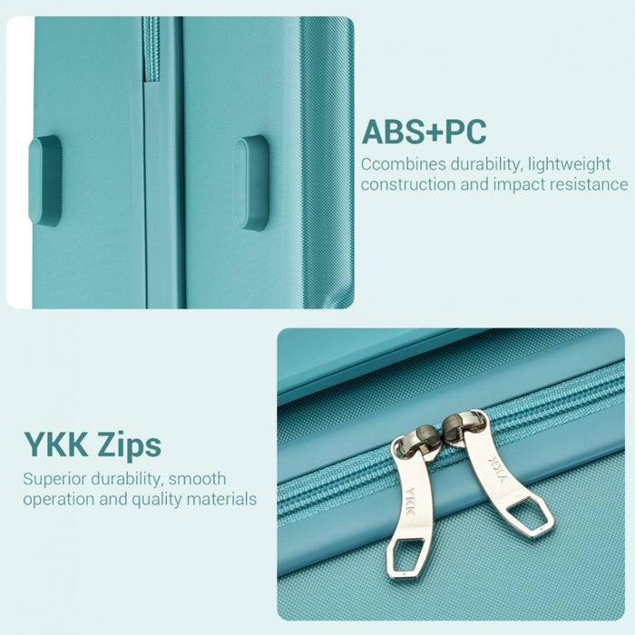KSK2494 - Kono 20 Inch Cabin Size Minimalist Hard Shell ABS+PC Carry-On Suitcase with TSA Lock 360° Spinner Wheels - Blue
