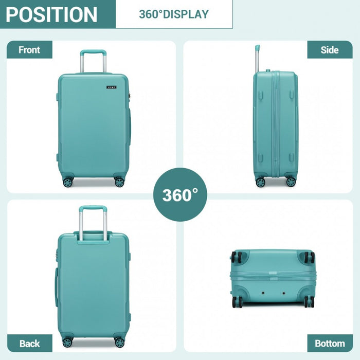 KSK2494 - Kono 28 Inch Minimalist Hard Shell ABS+PC Check-In Suitcase with TSA Lock 360° Spinner Wheels - Blue