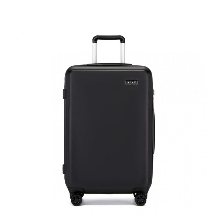 KSK2494 - Kono 24 Inch Minimalist Hard Shell ABS+PC Check-In Suitcase with TSA Lock 360° Spinner Wheels - Black