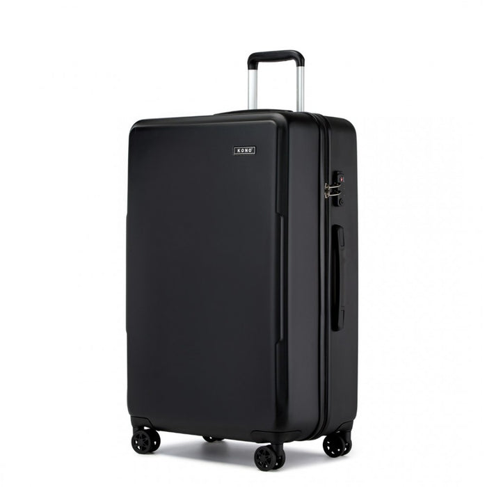 KSK2494 - Kono 28 Inch Minimalist Hard Shell ABS+PC Check-In Suitcase with TSA Lock 360° Spinner Wheels - Black
