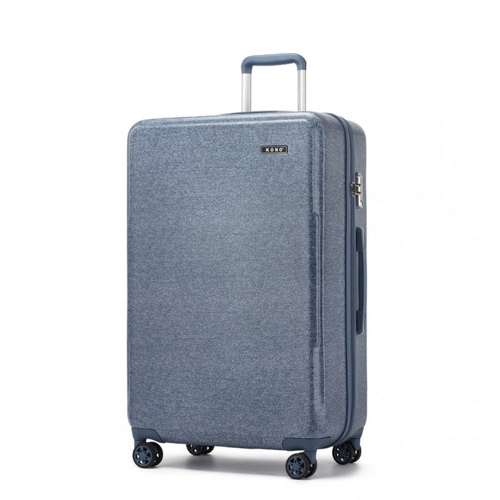 KSK2494 - Kono 28 Inch Minimalist Hard Shell ABS+PC Check-In Suitcase with TSA Lock 360° Spinner Wheels - Denim Blue