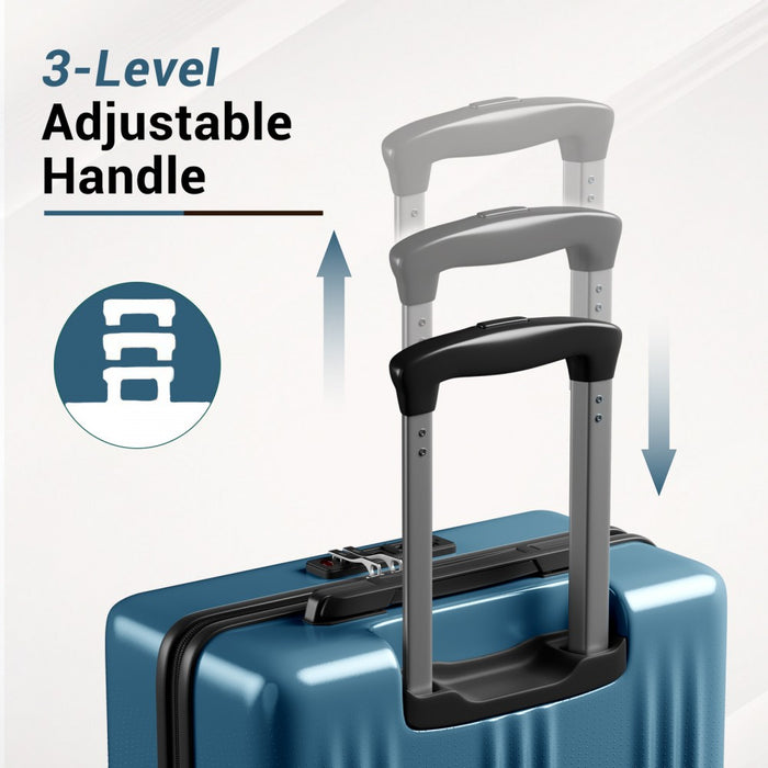 KSK2583 - Kono Premium ABS+PC 28 Inch Hard Shell Large Travel Suitcase for Long Haul Travel with TSA Lock - Navy