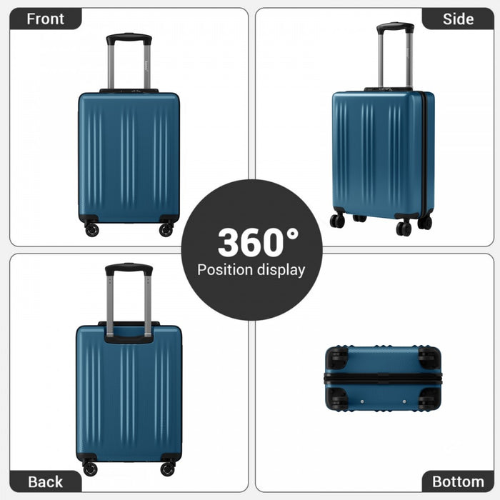 KSK2583 - Kono Premium ABS+PC 20 Inch Hard Shell Cabin Suitcase with TSA Lock and Smooth 360° Silent Spinner Wheels - Navy