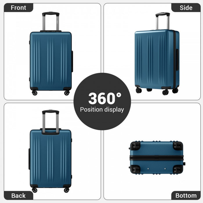 KSK2583 - Kono Premium ABS+PC 28 Inch Hard Shell Large Travel Suitcase for Long Haul Travel with TSA Lock - Navy