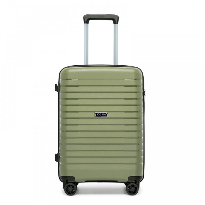 KSK2595 - Kono 20-Inch Hard Shell Scratch-Resistant PP Luggage with Cup Holder, TSA Lock & Expandable Design-Cabin Trolley For Travel - Green