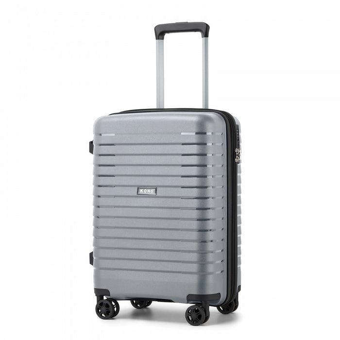 KSK2595 - Kono 20-Inch Hard Shell Scratch-Resistant PP Luggage with Cup Holder, TSA Lock & Expandable Design-Cabin Trolley For Travel - Grey