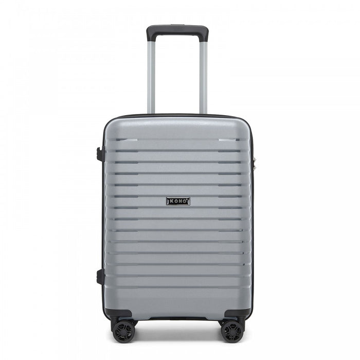 KSK2595 - Kono 20-Inch Hard Shell Scratch-Resistant PP Luggage with Cup Holder, TSA Lock & Expandable Design-Cabin Trolley For Travel - Grey