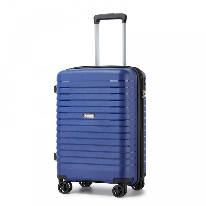 KSK2595 - Kono 20-Inch Hard Shell Scratch-Resistant PP Luggage with Cup Holder, TSA Lock & Expandable Design-Cabin Trolley For Travel - Navy