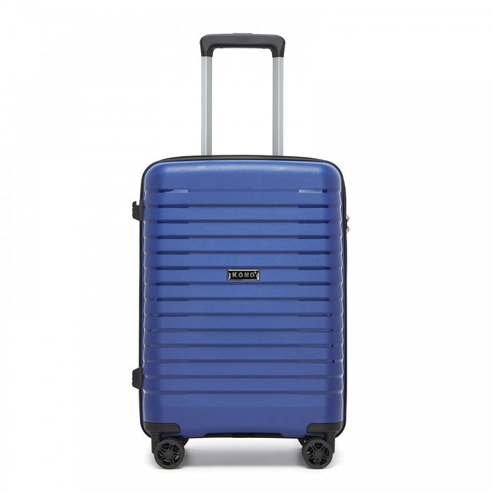 KSK2595 - Kono 20-Inch Hard Shell Scratch-Resistant PP Luggage with Cup Holder, TSA Lock & Expandable Design-Cabin Trolley For Travel - Navy