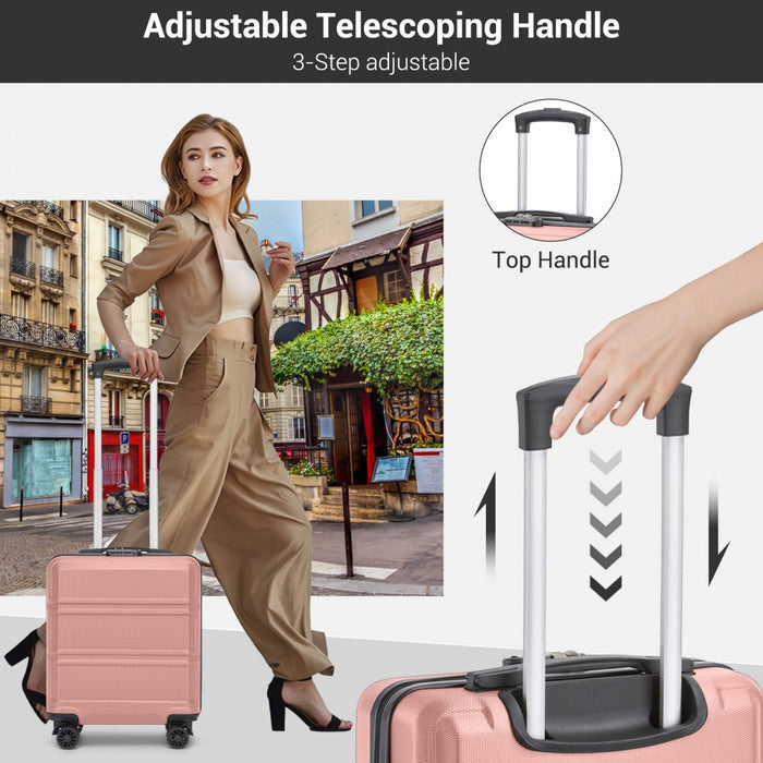KSK2596 - Kono 16 Inch ABS Hard Shell Under-Seat Cabin Suitcase with Spinner Wheels - Nude