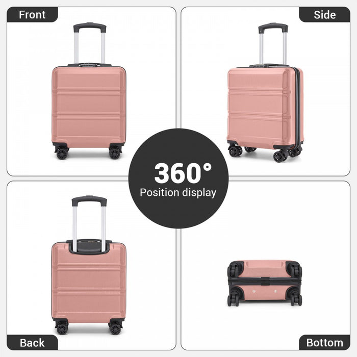 KSK2596 - Kono 16 Inch ABS Hard Shell Under-Seat Cabin Suitcase with Spinner Wheels - Nude