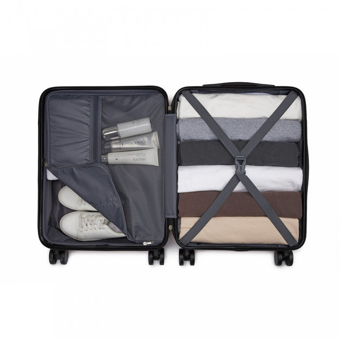 KSN2691 - 20 Inch Carry-On Luggage, Lightweight ABS Hard Shell Suitcase with 360 Silent Wheels, Combination Lock & Organised Interior - Green