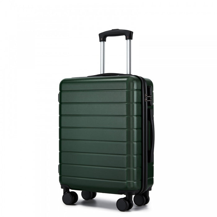 KSN2691 - 20 Inch Carry-On Luggage, Lightweight ABS Hard Shell Suitcase with 360 Silent Wheels, Combination Lock & Organised Interior - Green