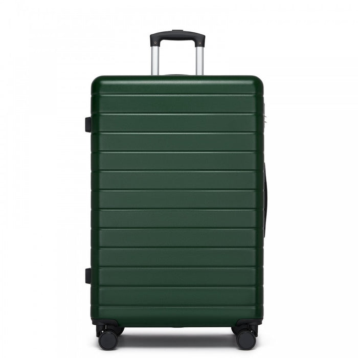 KSN2691 - 28 Inch Large Checked Luggage, Premium ABS Hard Shell Suitcase with 360 Silent Wheels & Secure Combination Lock - Green