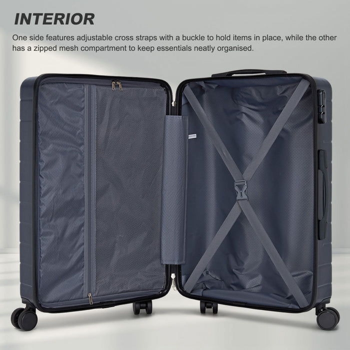 KSN2691 - 20 Inch Carry-On Luggage, Lightweight ABS Hard Shell Suitcase with 360 Silent Wheels, Combination Lock & Organised Interior - Navy