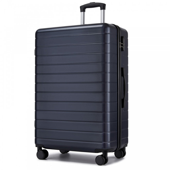 KSN2691 - 28 Inch Large Checked Luggage, Premium ABS Hard Shell Suitcase with 360 Silent Wheels & Secure Combination Lock - Navy