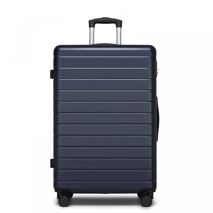 KSN2691 - 28 Inch Large Checked Luggage, Premium ABS Hard Shell Suitcase with 360 Silent Wheels & Secure Combination Lock - Navy