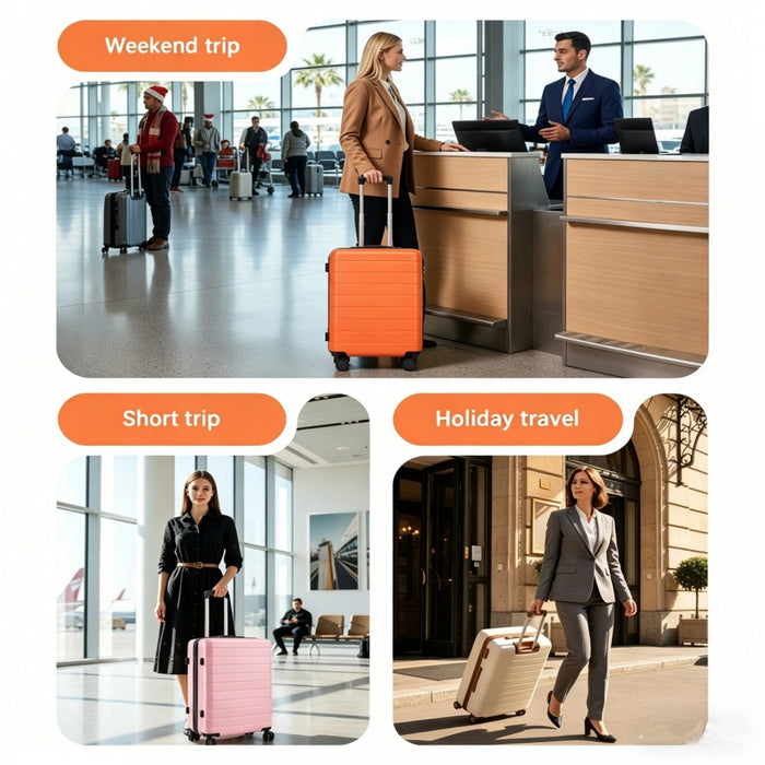 KSN2691 - 28 Inch Large Checked Luggage, Premium ABS Hard Shell Suitcase with 360 Silent Wheels & Secure Combination Lock - Orange