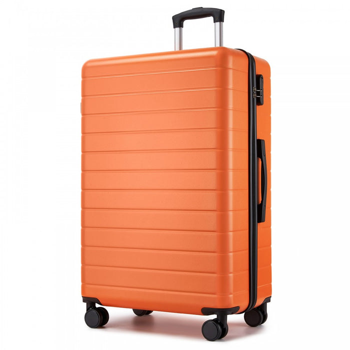 KSN2691 - 28 Inch Large Checked Luggage, Premium ABS Hard Shell Suitcase with 360 Silent Wheels & Secure Combination Lock - Orange