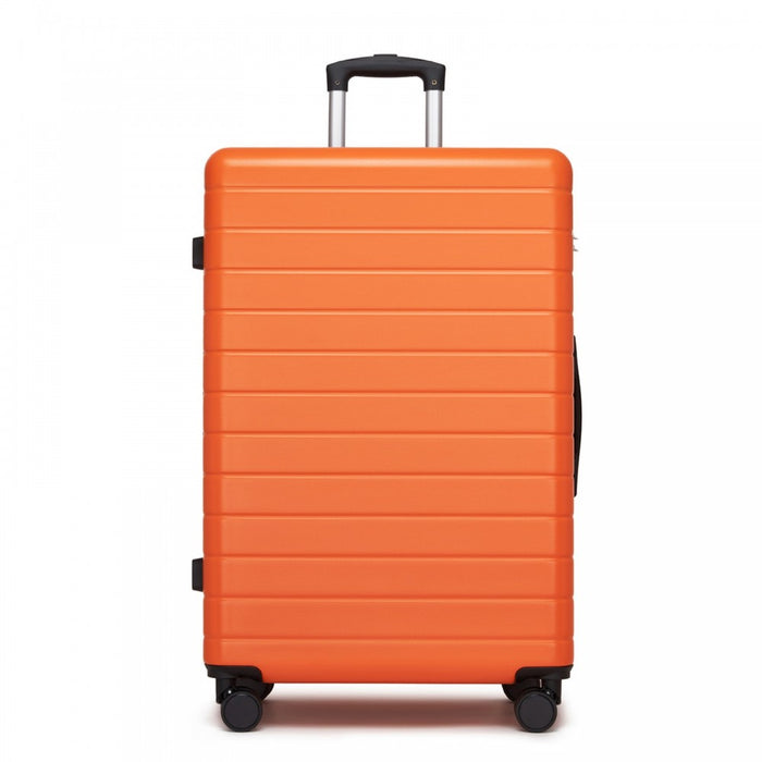 KSN2691 - 28 Inch Large Checked Luggage, Premium ABS Hard Shell Suitcase with 360 Silent Wheels & Secure Combination Lock - Orange