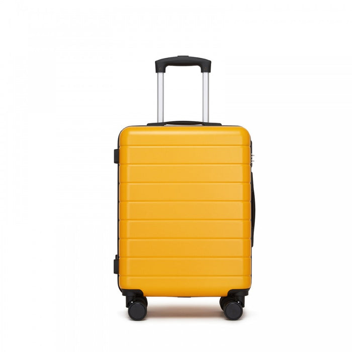 KSN2691 - 20 Inch Carry-On Luggage, Lightweight ABS Hard Shell Suitcase with 360 Silent Wheels, Combination Lock & Organised Interior - Yellow