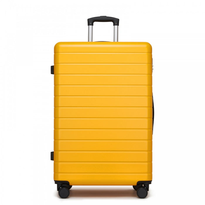 KSN2691 - 28 Inch Large Checked Luggage, Premium ABS Hard Shell Suitcase with 360 Silent Wheels & Secure Combination Lock - Yellow