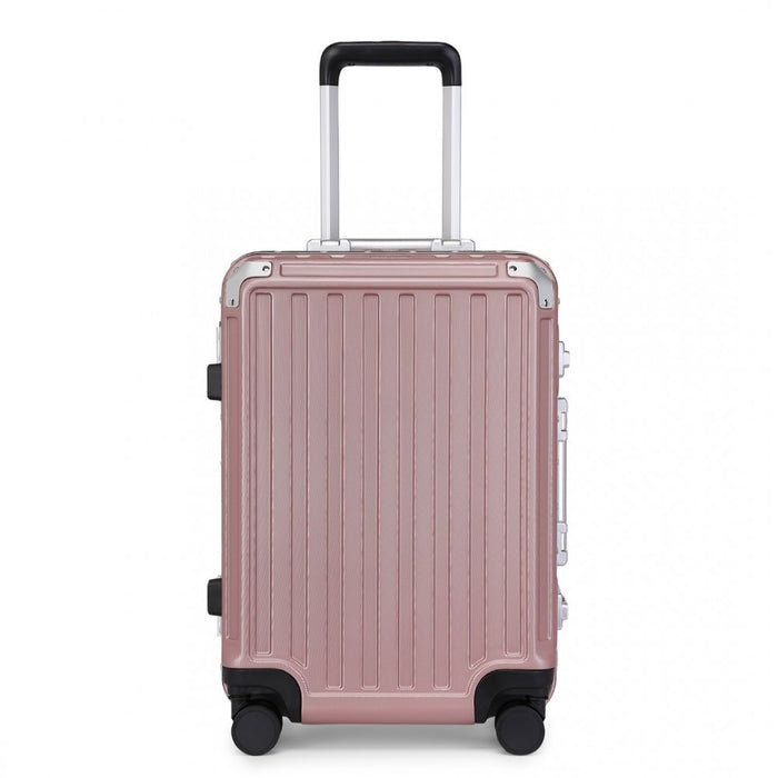 KSS2481 - Supercase Durable 20 Inch PC Hardshell Aluminum Frame Suitcase With TSA Lock - Nude