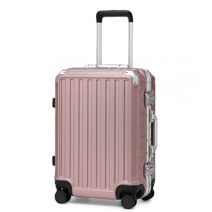 KSS2481 - Supercase Durable 20 Inch PC Hardshell Aluminum Frame Suitcase With TSA Lock - Nude