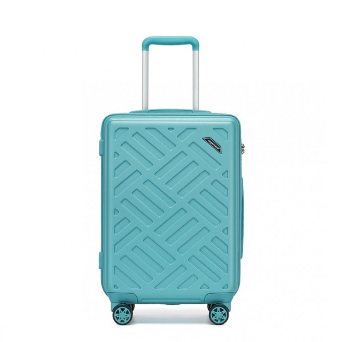 KSS2495 - Supercase 20 Inch Sleek Geometric Pattern Hard Shell ABS+PC Cabin Carry-On Suitcase with TSA Lock - Blue