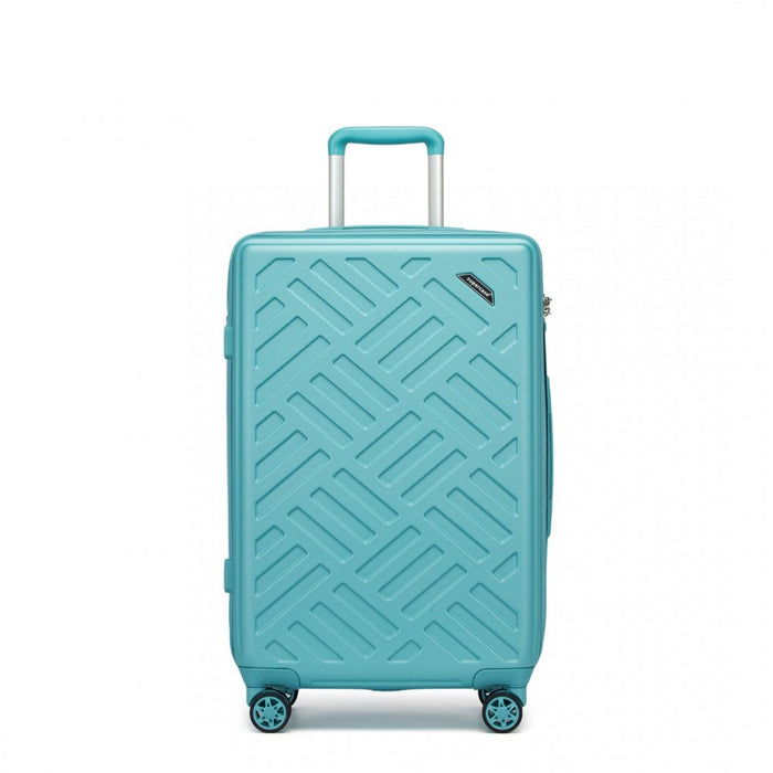 KSS2495 - Supercase 24 Inch Sleek Geometric Pattern Hard Shell ABS+PC Check-In Suitcase with TSA Lock for Effortless Travel - Blue
