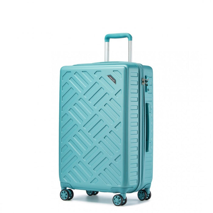 KSS2495 - Supercase 24 Inch Sleek Geometric Pattern Hard Shell ABS+PC Check-In Suitcase with TSA Lock for Effortless Travel - Blue
