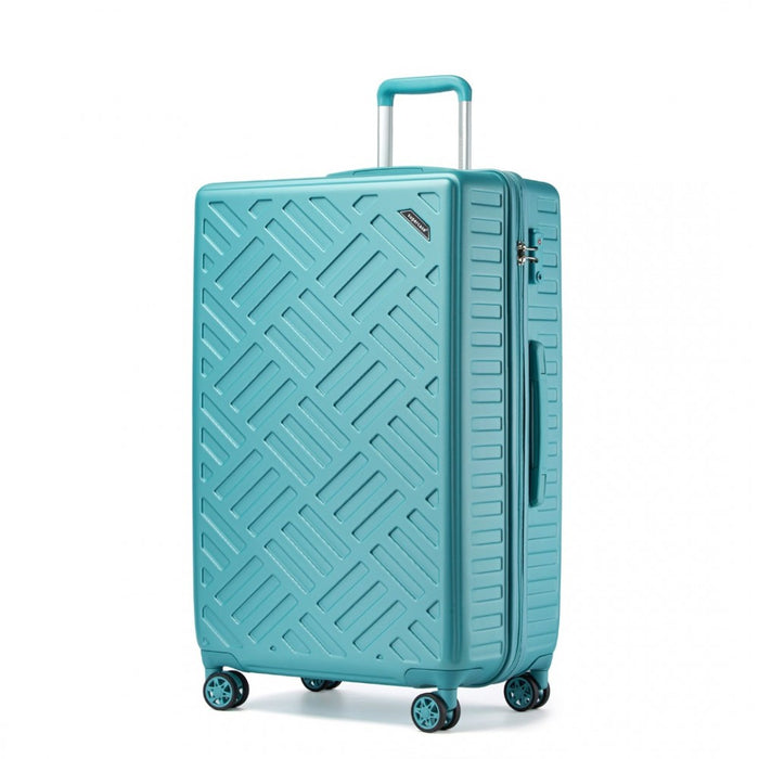 KSS2495 - Supercase 28 Inch Sleek Geometric Pattern Hard Shell ABS+PC Check-In Suitcase with TSA Lock for Effortless Travel - Blue