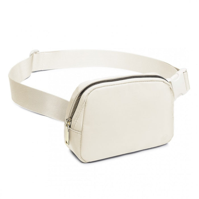 L2337 - Miss Lulu Lightweight Stylish Water-Resistant Casual Bum Bag - Beige