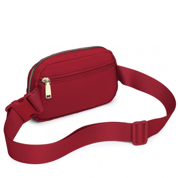 L2337 - Miss Lulu Lightweight Stylish Water-Resistant Casual Bum Bag - Burgundy