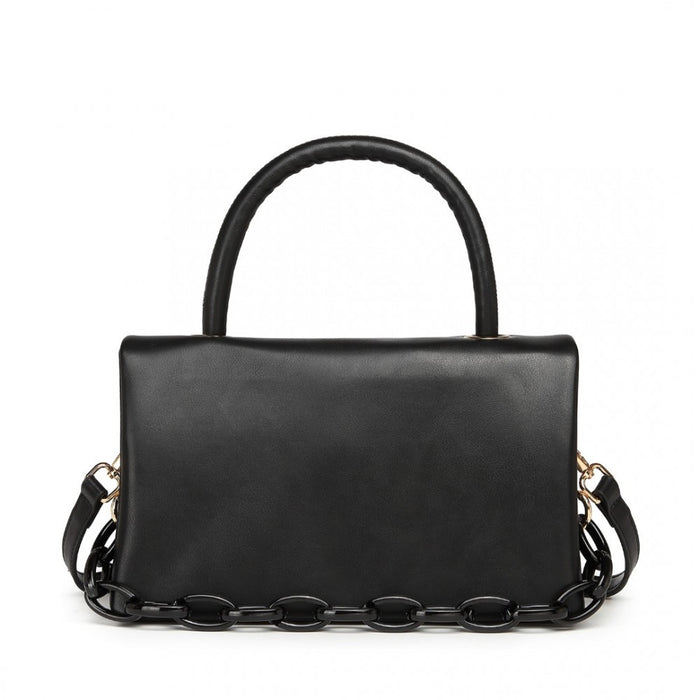 LB2122 - Miss Lulu Personality Versatile Chain Handbag Crossbody Bag - Black
