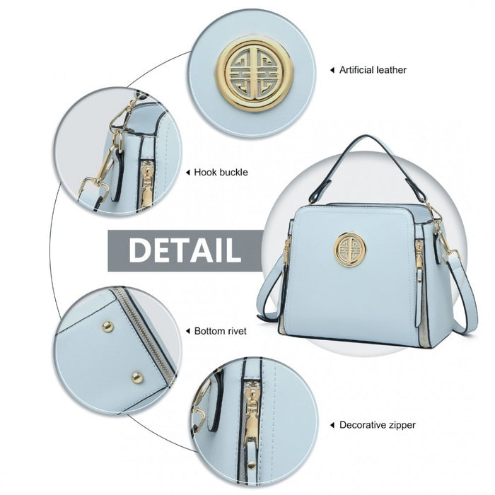 LB2126 - Miss Lulu Leather Look Practical Crossbody Bag - Blue
