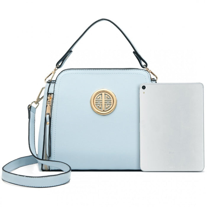 LB2126 - Miss Lulu Leather Look Practical Crossbody Bag - Blue