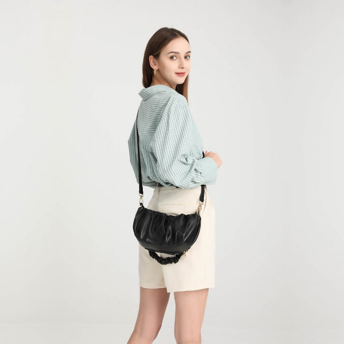 LB2129 - Miss Lulu Premium Chain Cloud-Like Pochette Handbag - Beige