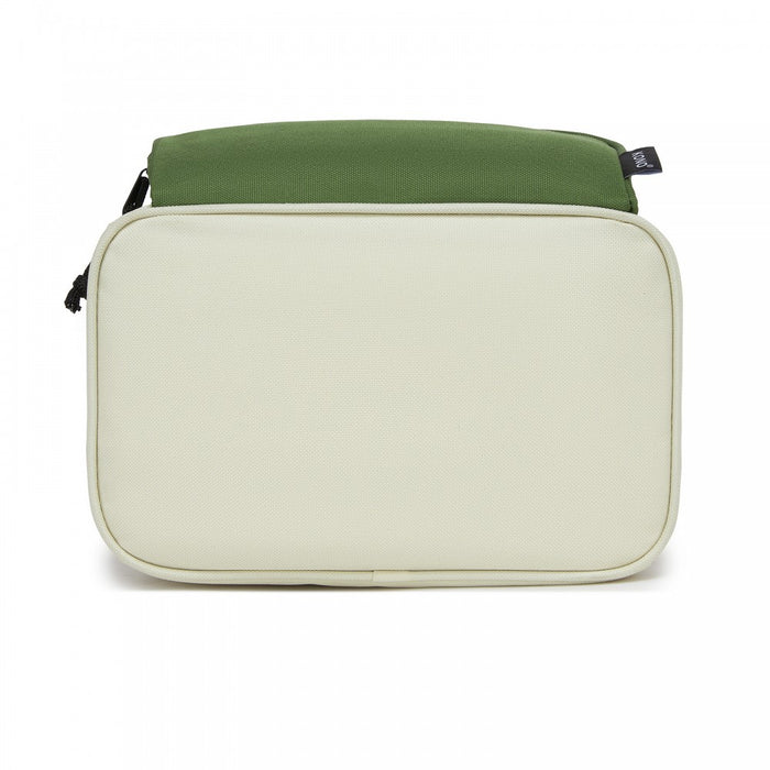 LBK2534 - Kono Insulated Lunch Bag-Water-Resistant 4-Layer Food Container, Leak-Proof, Portable with Adjustable Strap - Beige and Green